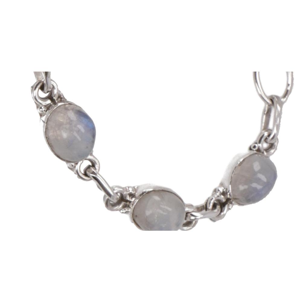 Silber Armband mit Mondsteinen Detailansicht