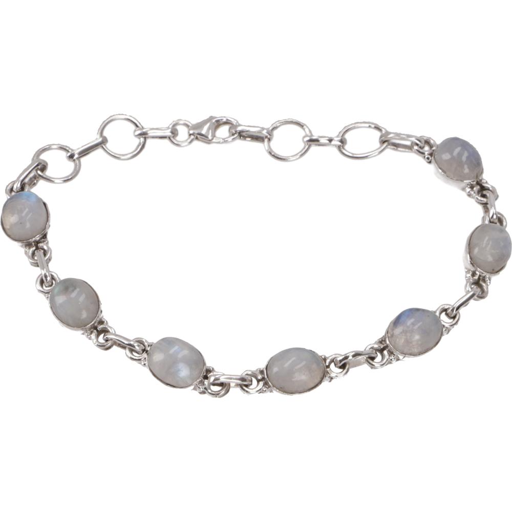 Silber Armband mit Mondsteinen