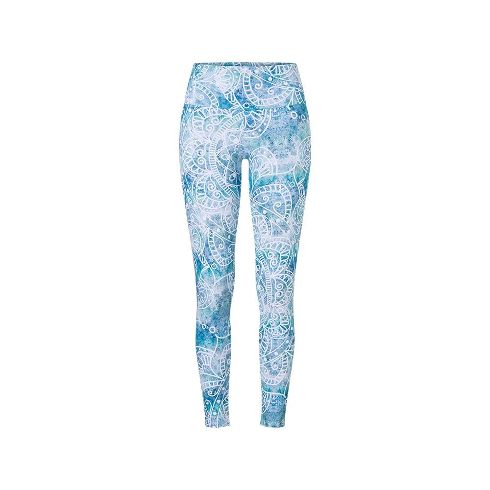 Yoga Leggings Damen eisblau Vorderseite