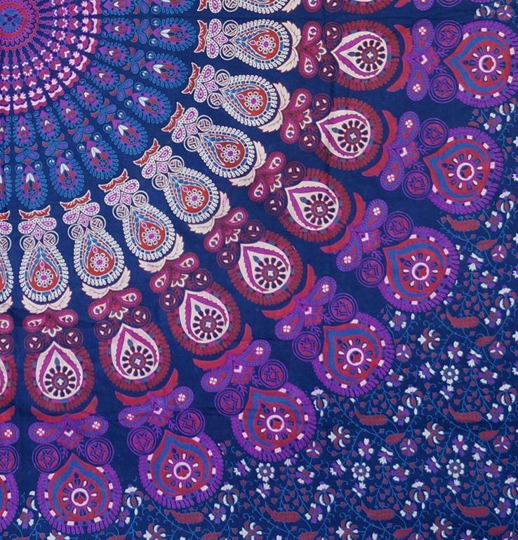 Mandala Wandbehang lila blau detail