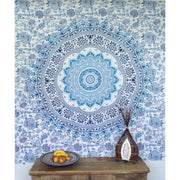 Mandala Wandbehang blau weiss