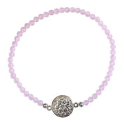 Perlenarmband Blume des Lebens Rosenquarz