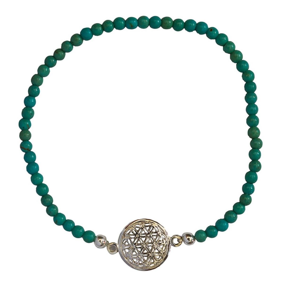 Perlenarmband Blume des Lebens Tuerkis