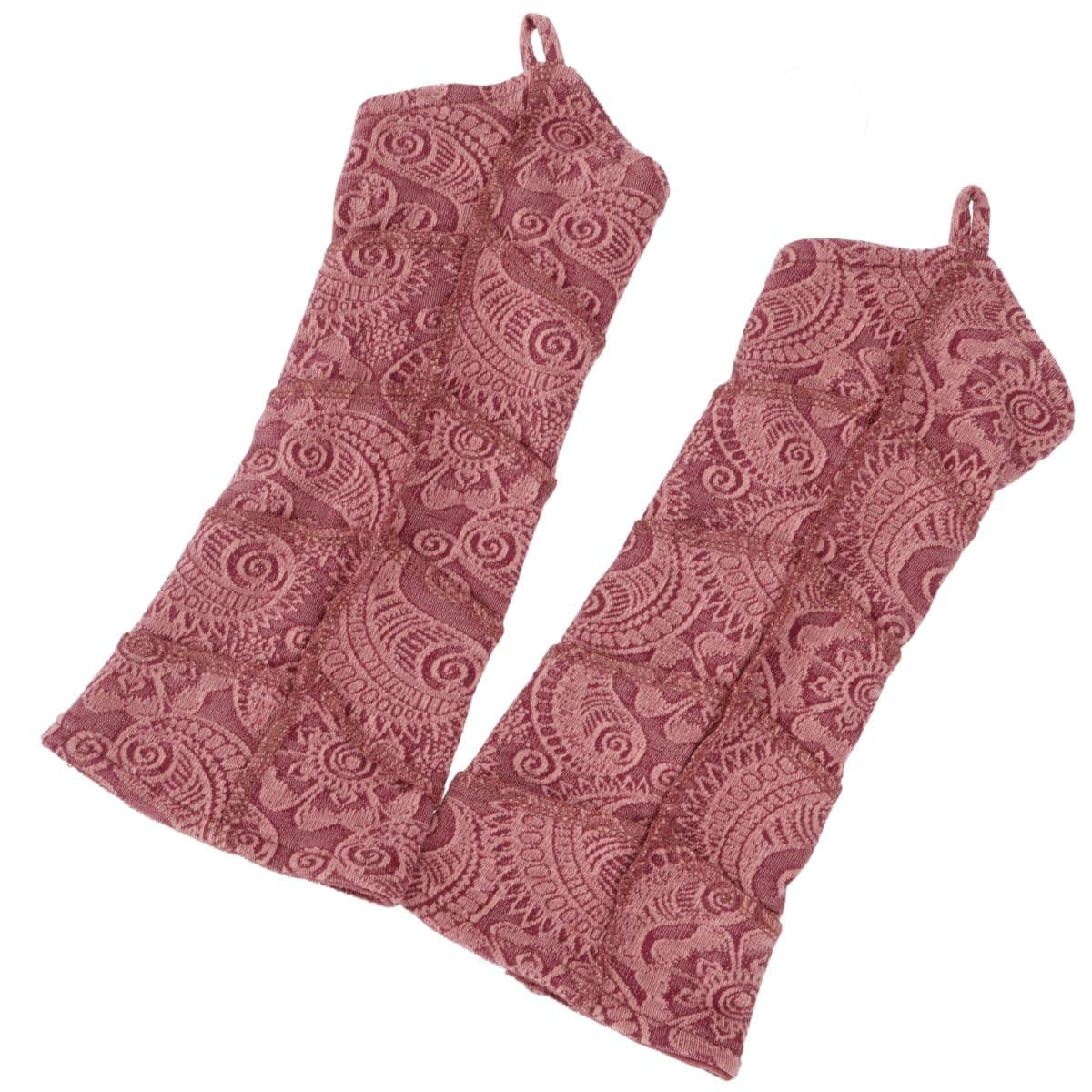 Armstulpen / Pulswärmer mit Paisley Muster rot