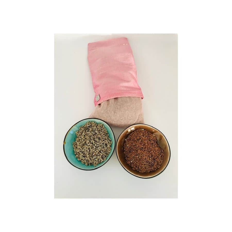 Augenkissen rosa mit Lavendel und Leinsamen