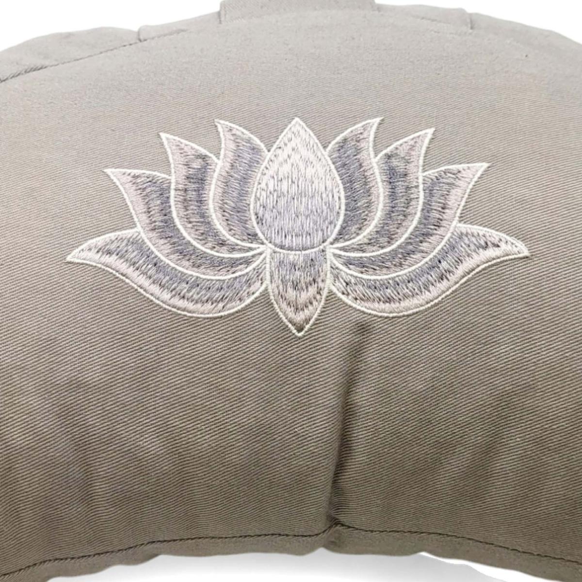 Halbmond Meditationskissen mit Lotus Stickerei