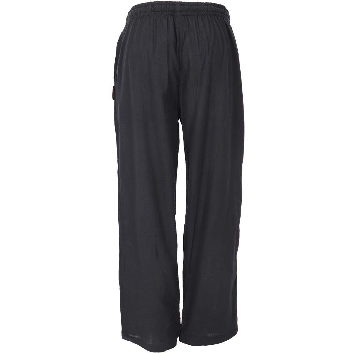 Sommerhose leichte Baumwolle schwarz fuer Damen und Herren Rueckseite