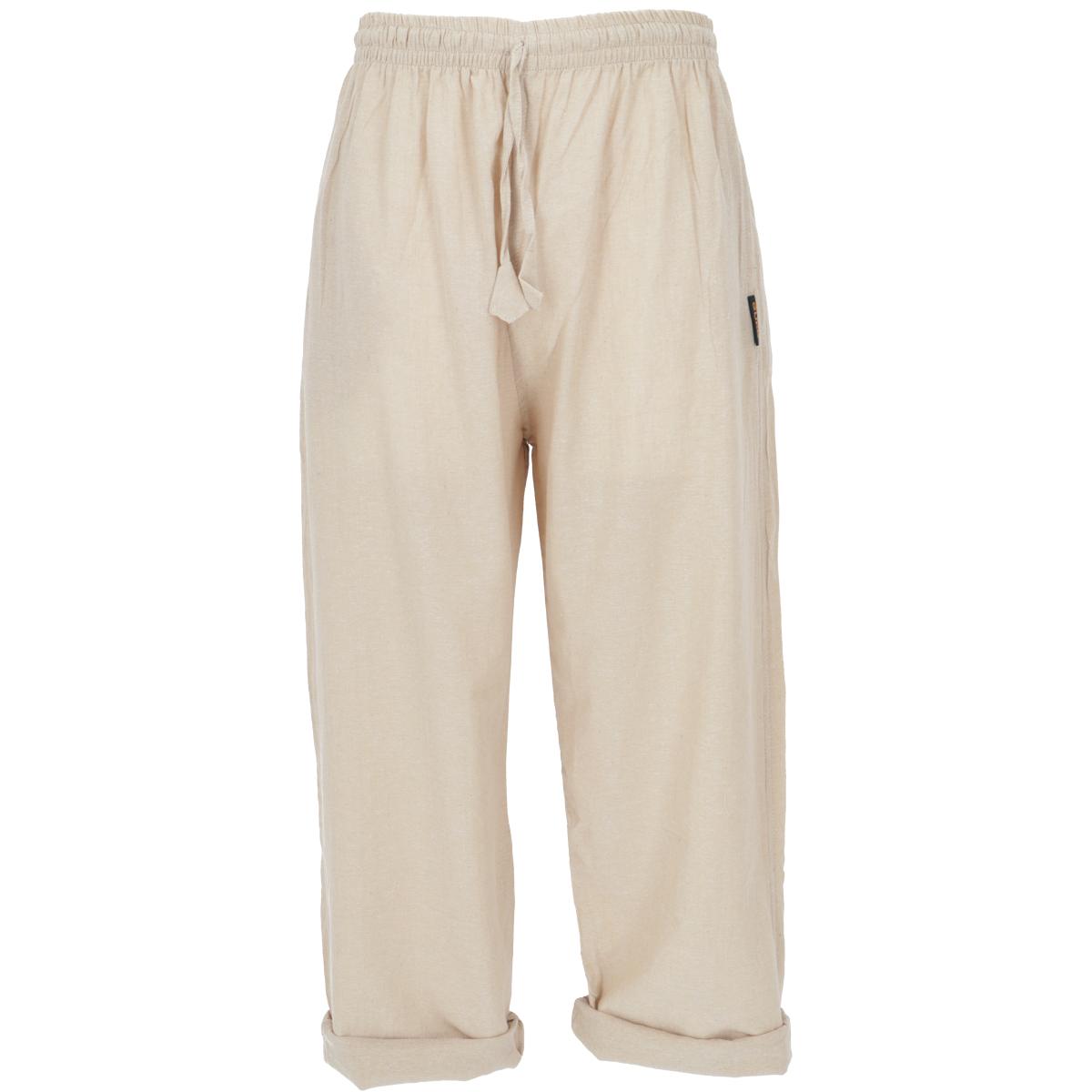 leichte Yogahose Herren beige gekrempelt
