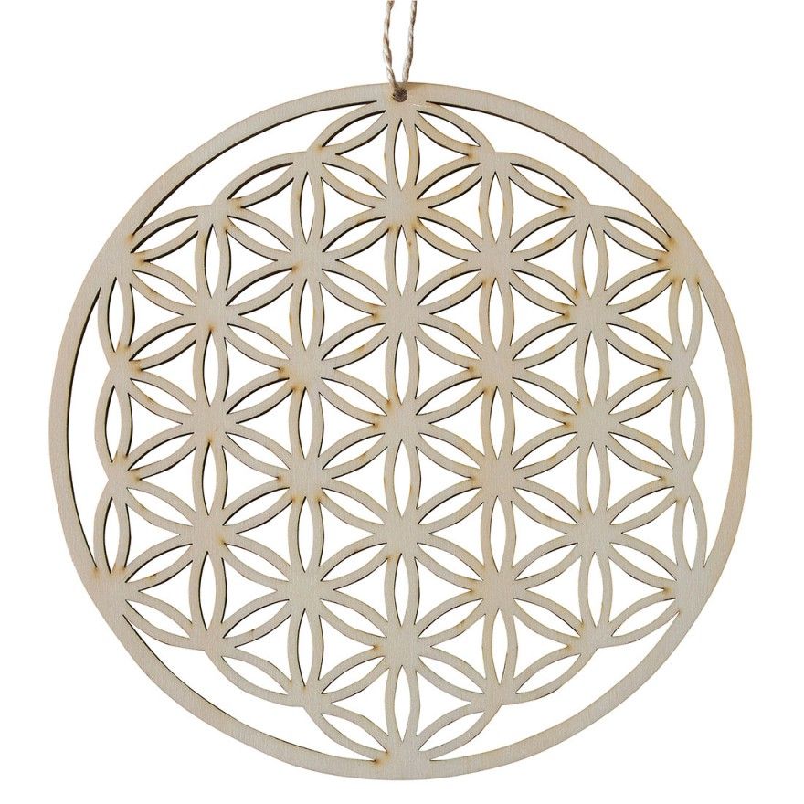 Ornament Blume des Lebens aus Holz klein