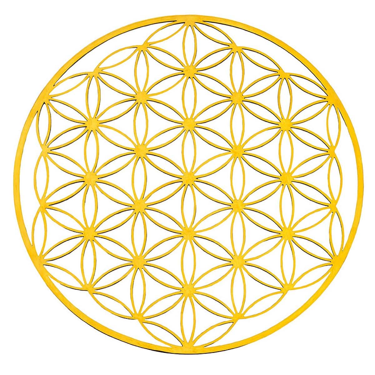 Blume des Lebens Gold aus Edelstahl vergoldet Fensterbild oder Wandornament