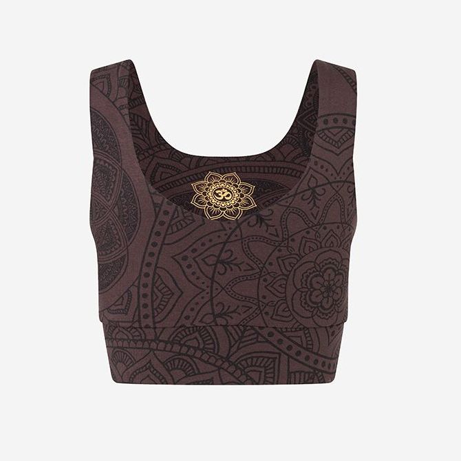 Yoga BH Guna in braun von Spirit of Om Rueckseite