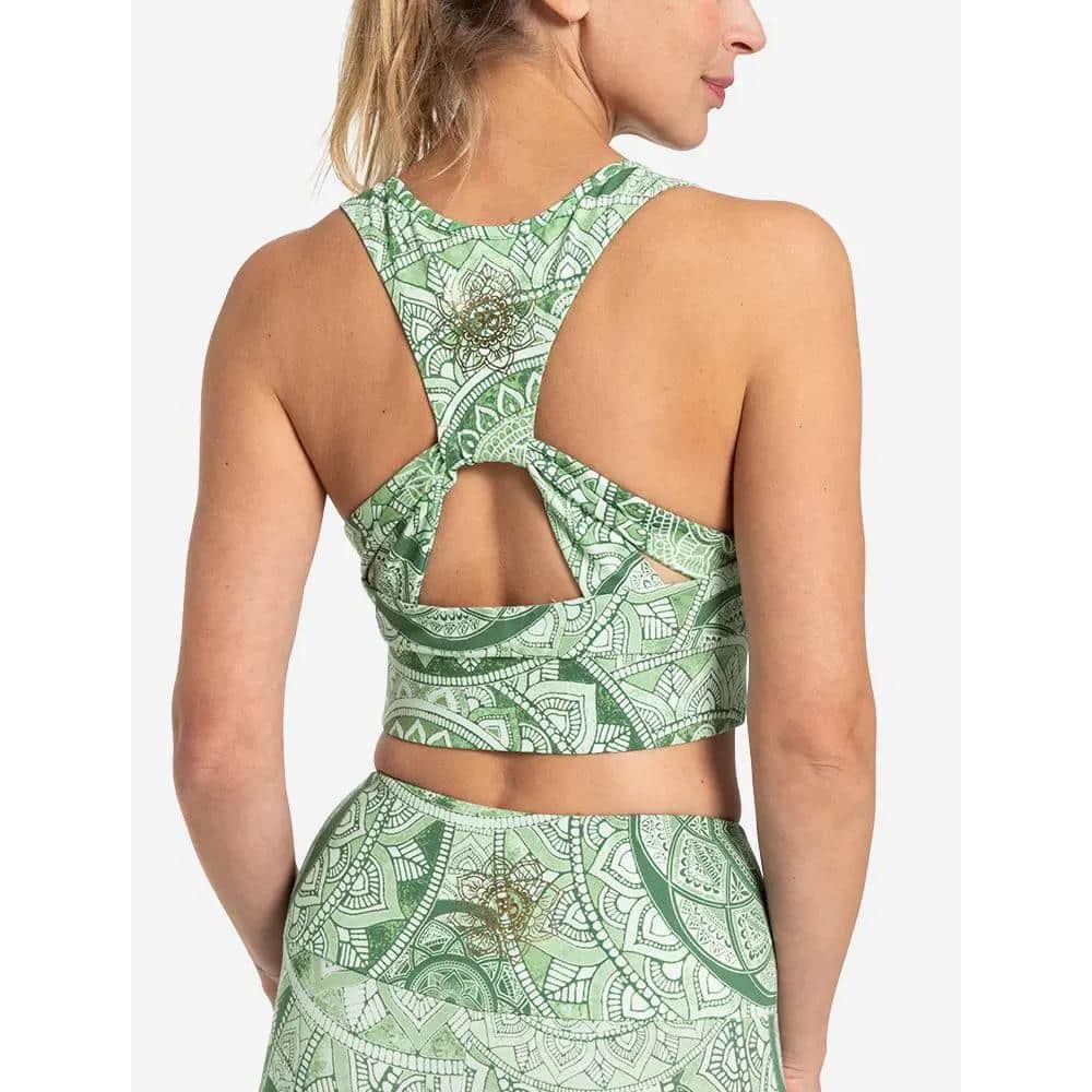 Yoga Bra Bala in smaragd Rueckenansicht von Spirit of Om