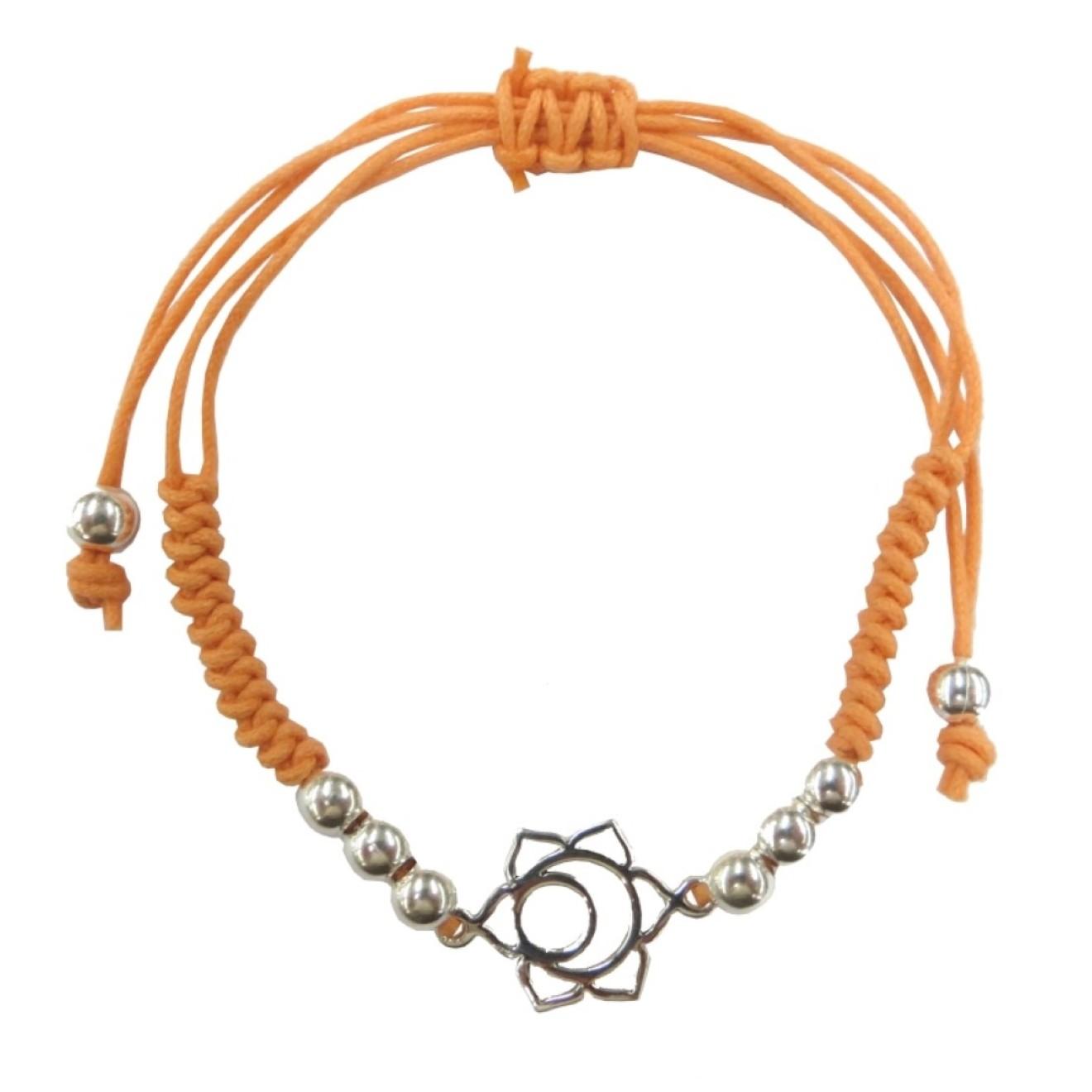 Chakra Armband Sakralchakra Svadistanam Baumwolle silber