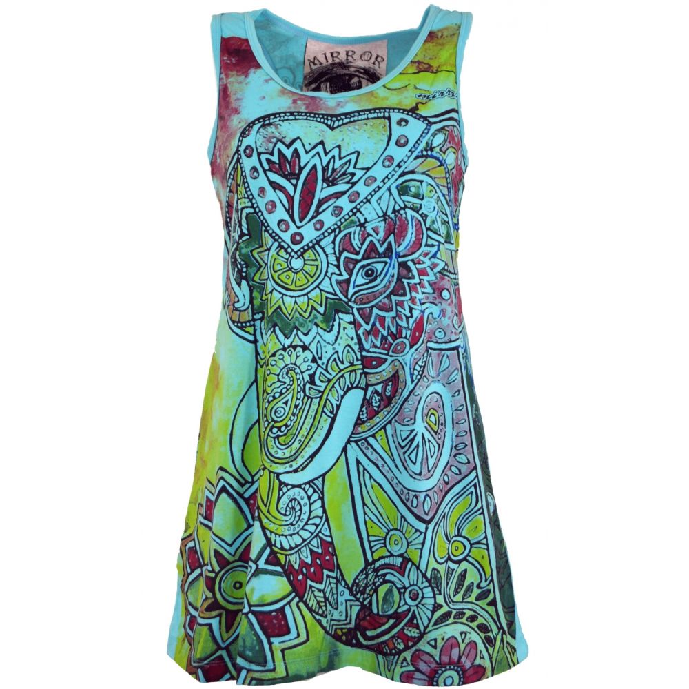 Mirror Top Longshirt mit Elefant in türkis