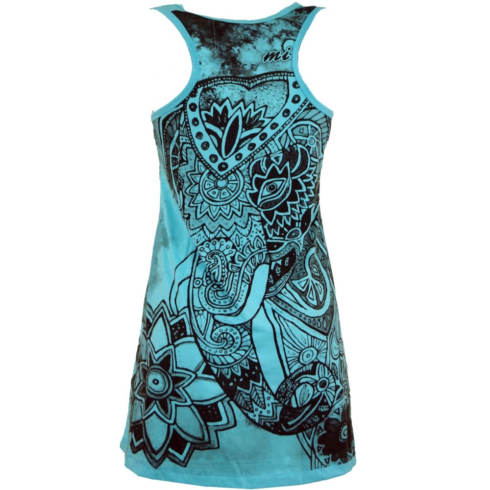 Mirror Top Longshirt mit Elefant in türkis Rückseite