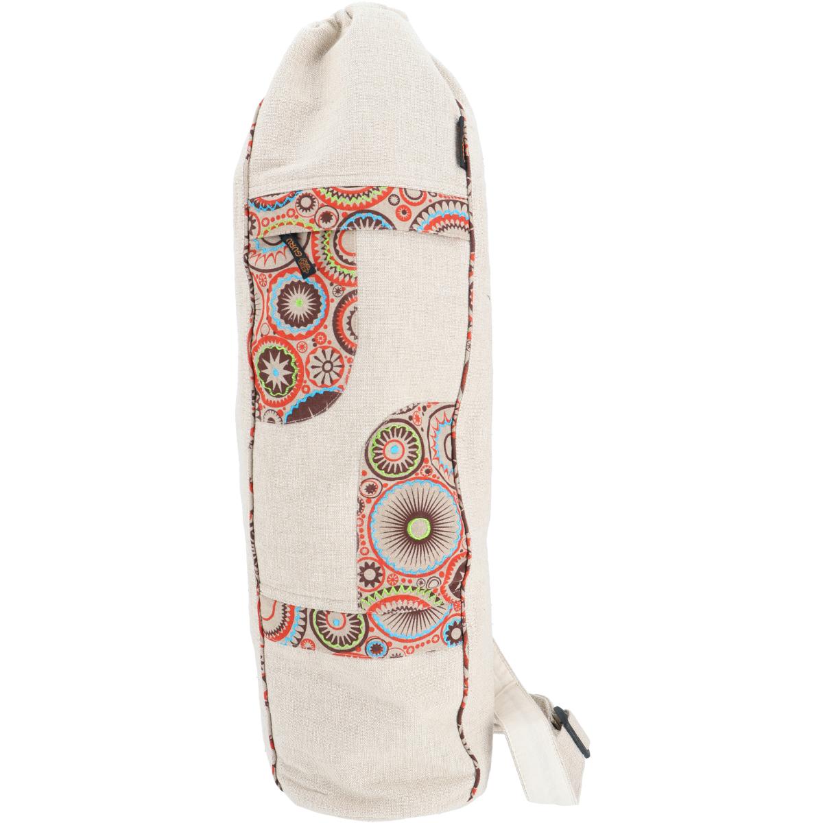 Ethno Yogamatten Tasche hell Baumwolle mit Kordelzug