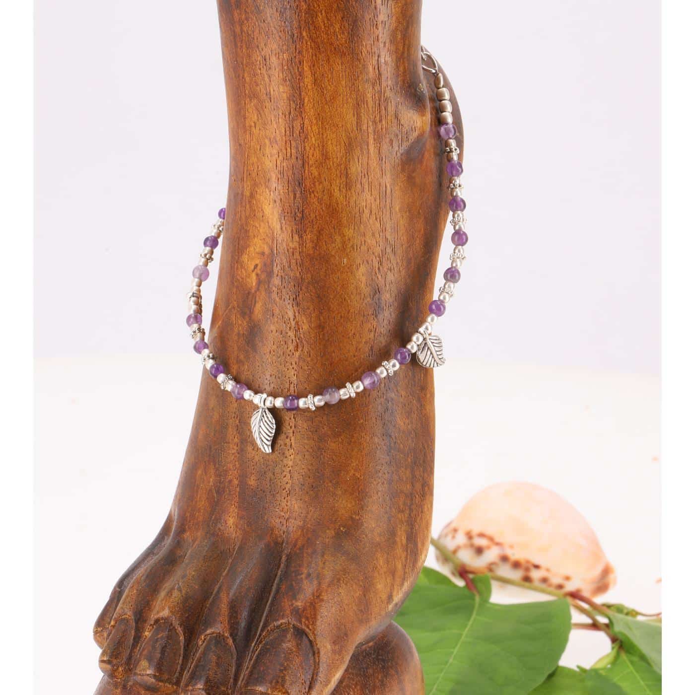 Fußkette Damen aus Silber mit Amethyst