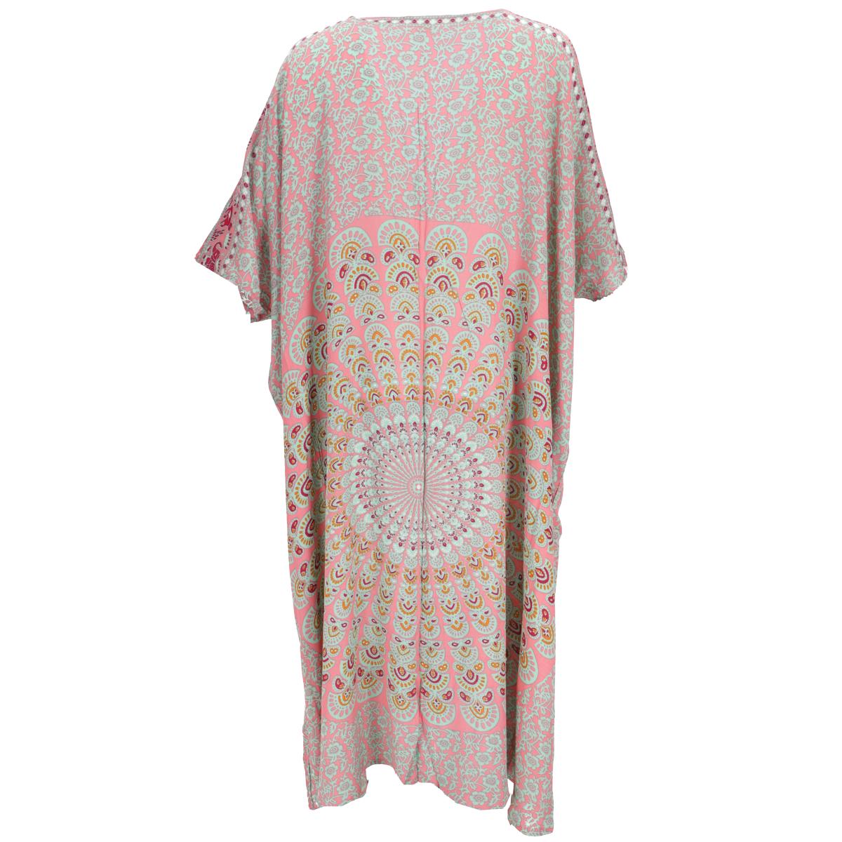 Sommer Kimono Mandala pink gruen