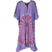 Guru Kimono Strandkleid mit Mandala Muster in türkis, pink, schwarz