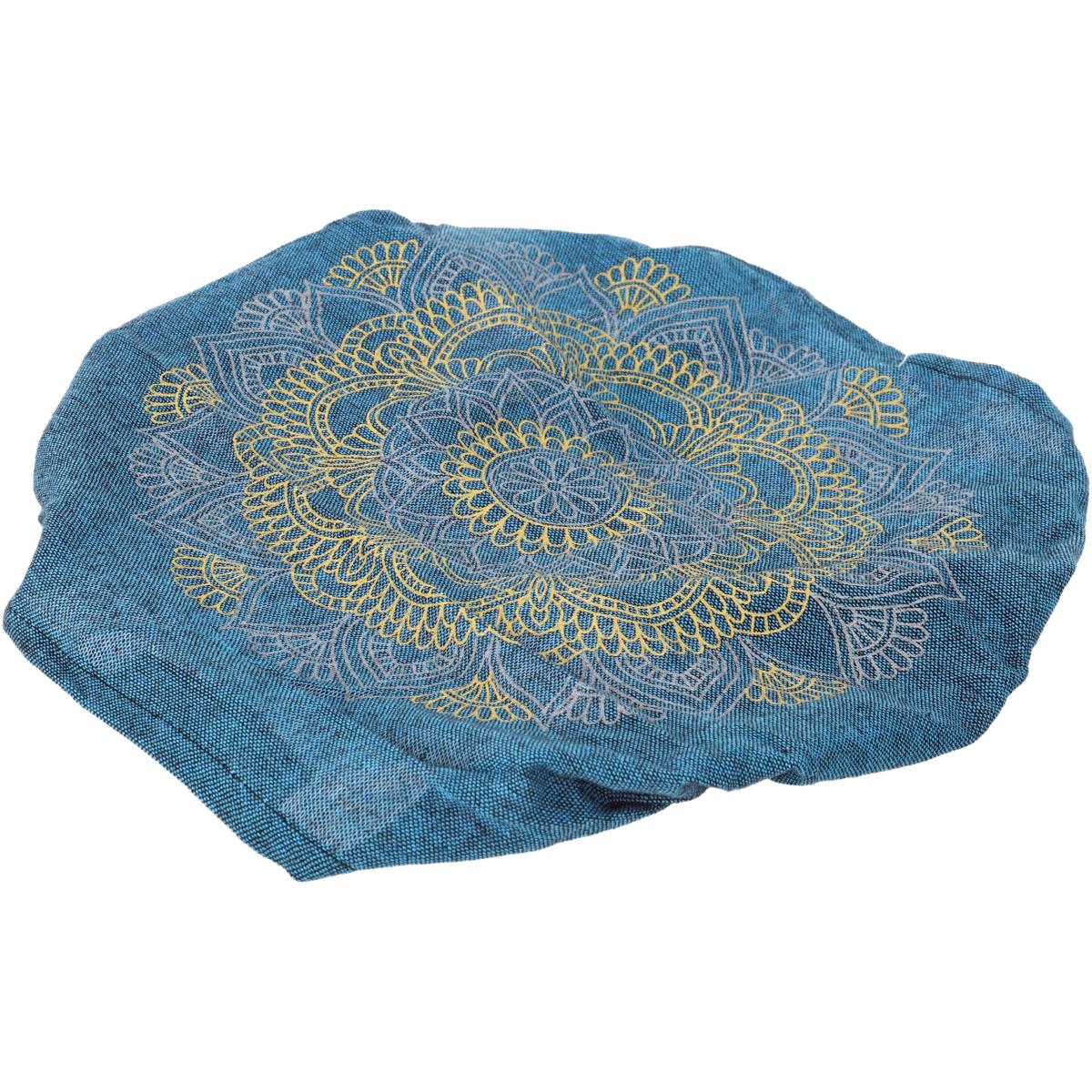 Breites Baumwoll Haarband in Petrol mit Mandala-Muster
