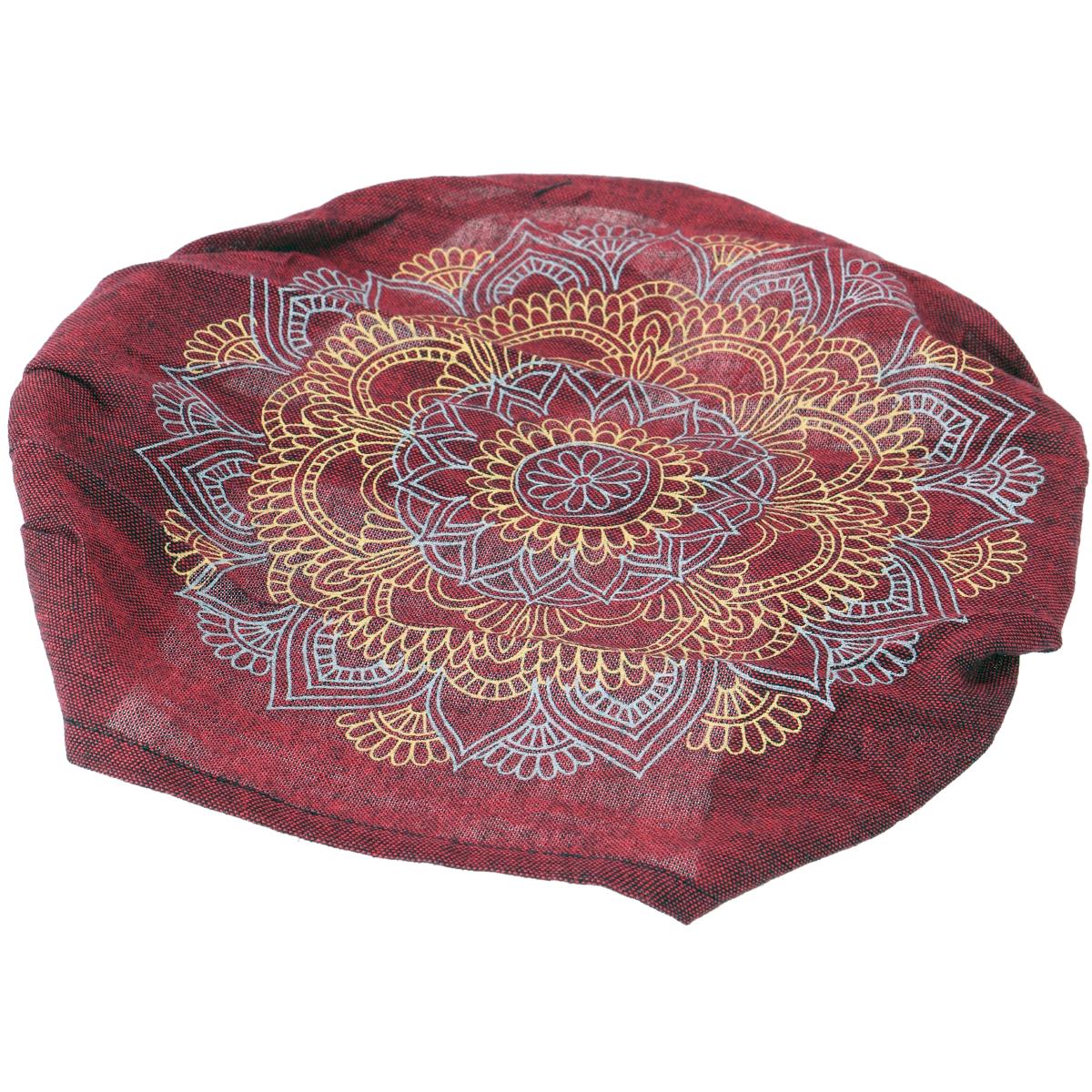 Breites Baumwoll Haarband in Petrol mit Mandala-Muster