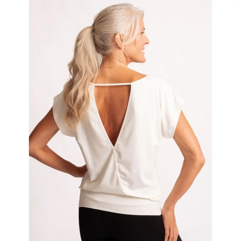 Yoga Oberteil für Damen Shirt Jangama von Spirit of Om mit tollem Rueckenausschnitt