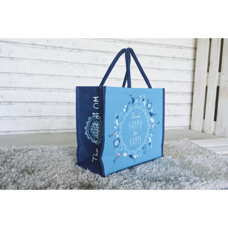 Spirit of Om Jutetasche blau