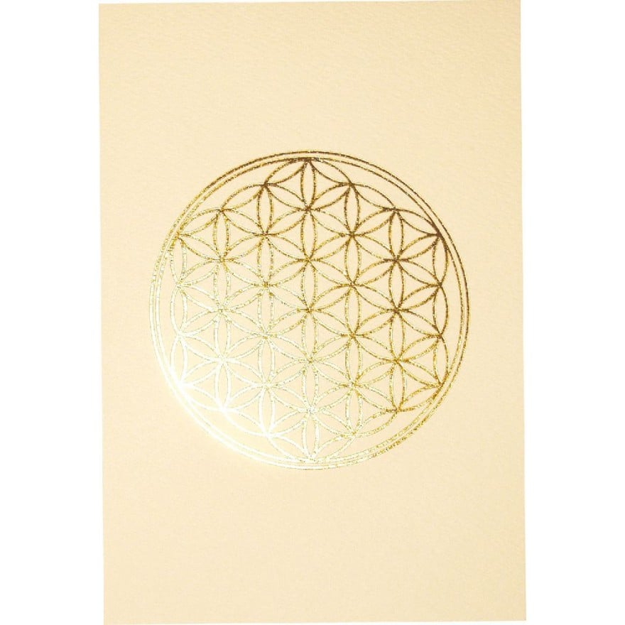 Karte Blume des Lebens mattweiss