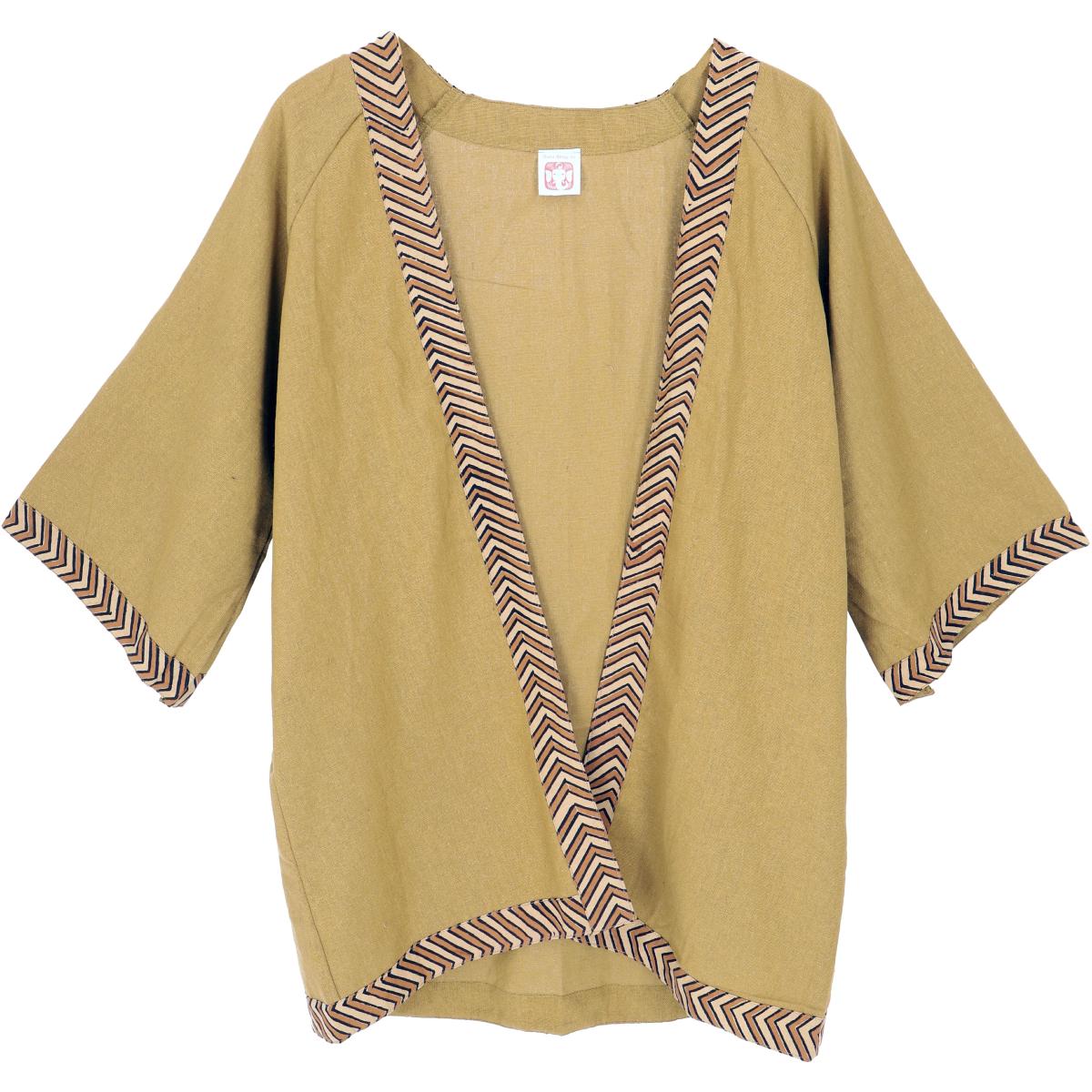 Kimono Baumwolle curry Boho Kimono