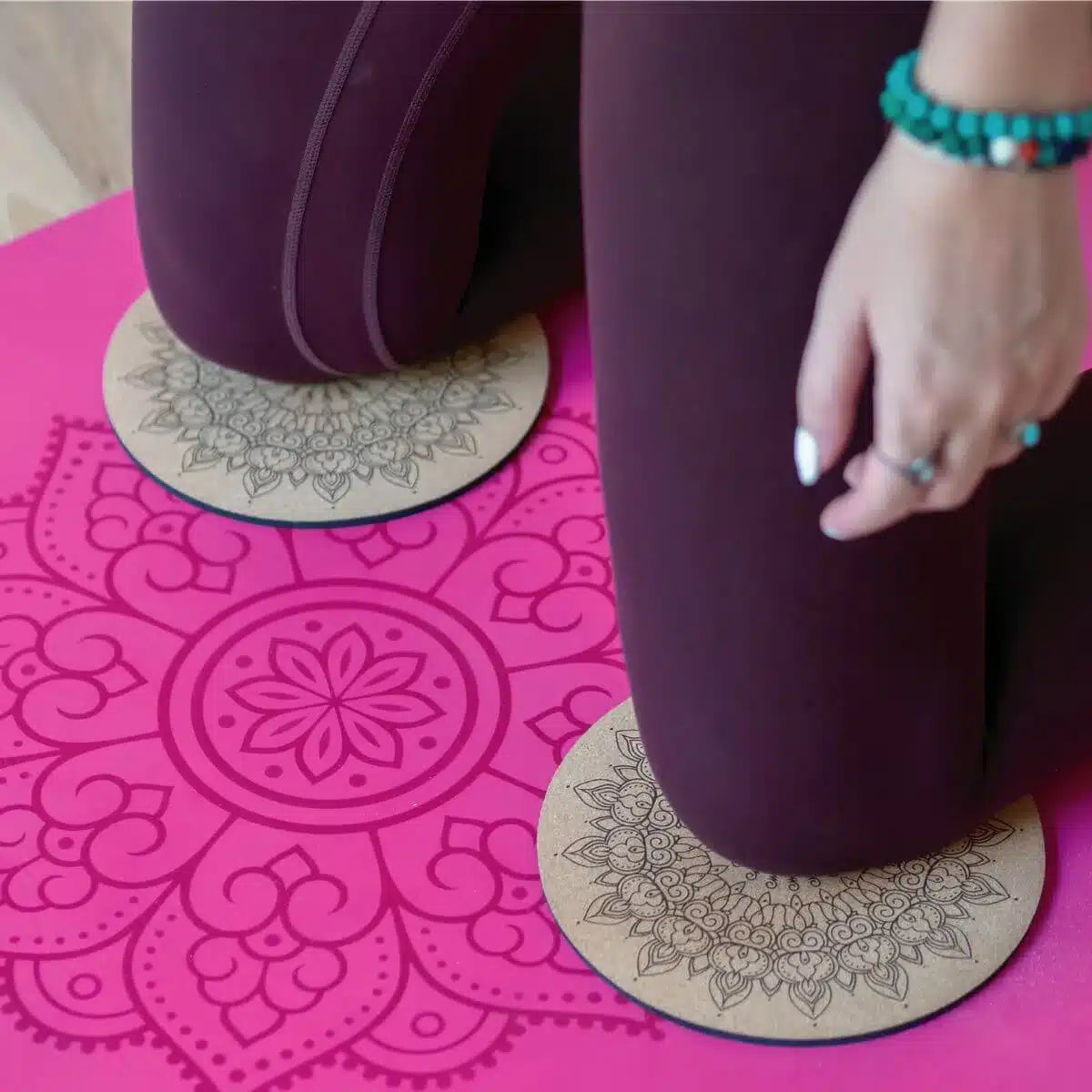 Kniepads Yoga Mandala rund Kork Kautschuk von Divasya