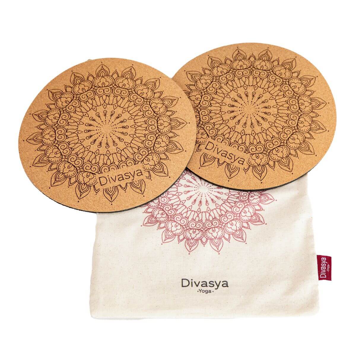 Kniepads Yoga Mandala rund Kork Kautschuk von Divasya