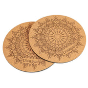 Kniepads Yoga Mandala rund Kork Kautschuk von Divasya Yoga Knieschoner