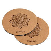 Kniepad Yoga Knieschoner Yoga Blossom rund Kork Kautschuk von Divasya