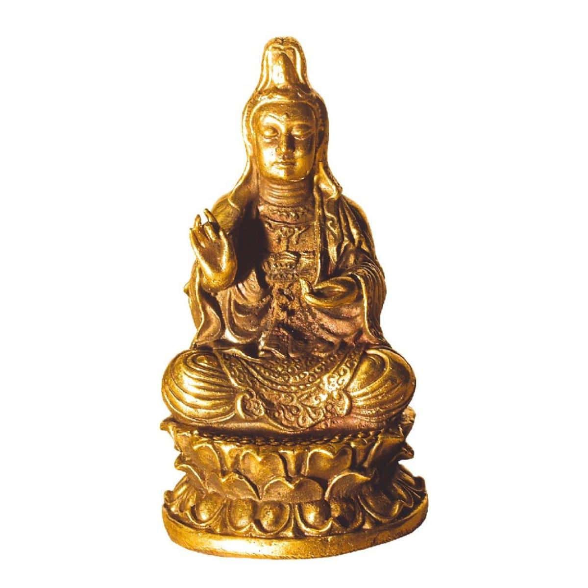 Kuan Yin sitzend aus Messing 6 cm