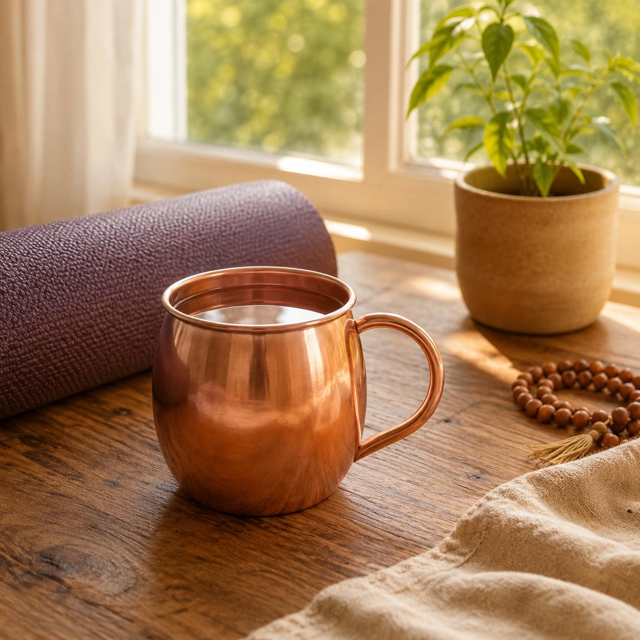 Kupferbecher mit Henkel Ayurveda