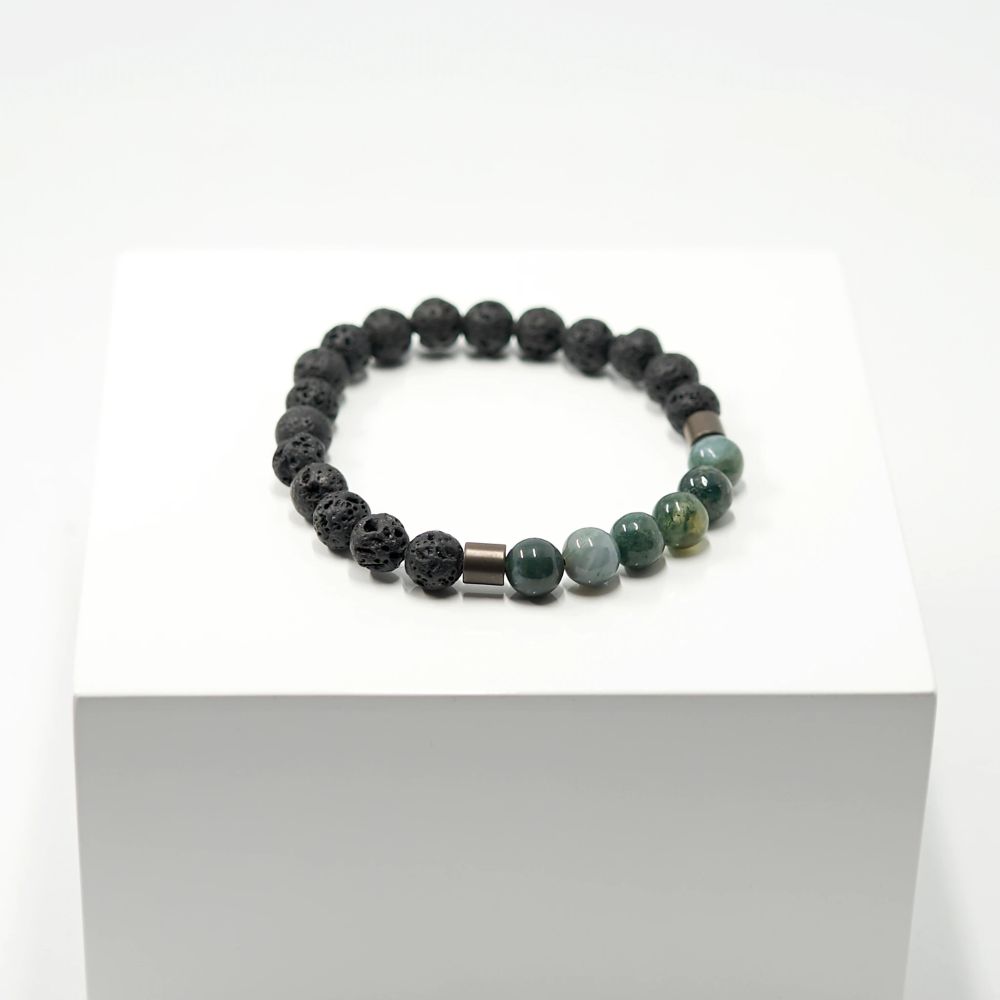 Lava und Achat Armband