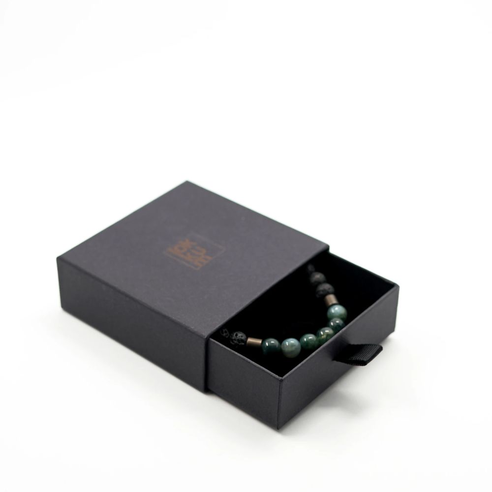 Armband Lava und Achat in edler Schachtel
