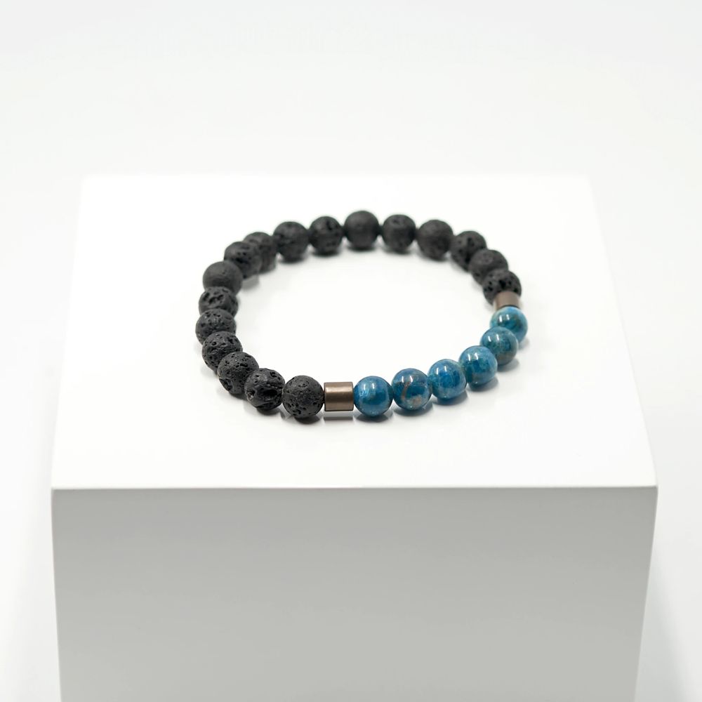 Lava und Apatit Herren-Armband