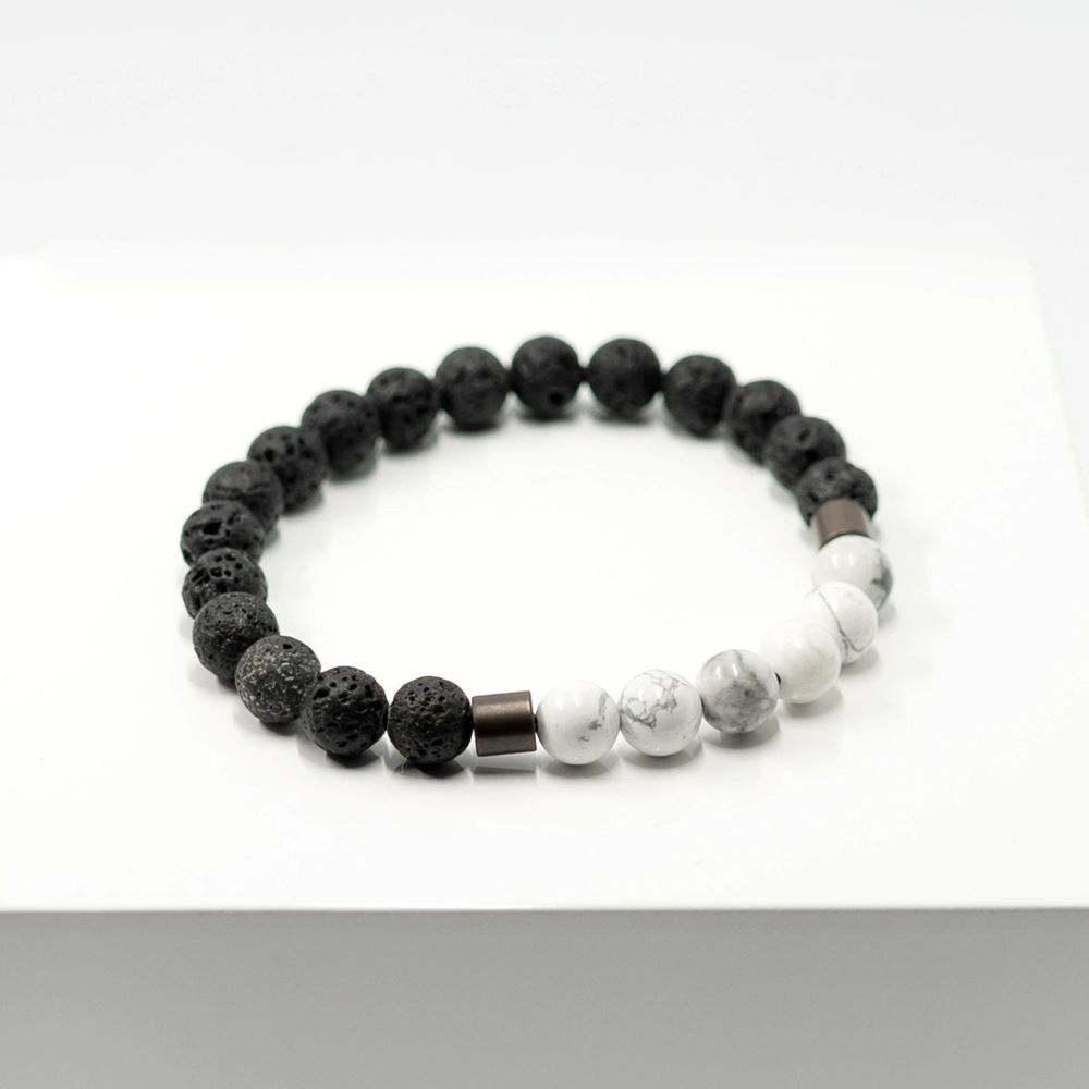 Lava und Howlith Armband