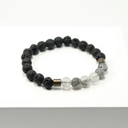 Herrenarmband aus Lava und Quarz