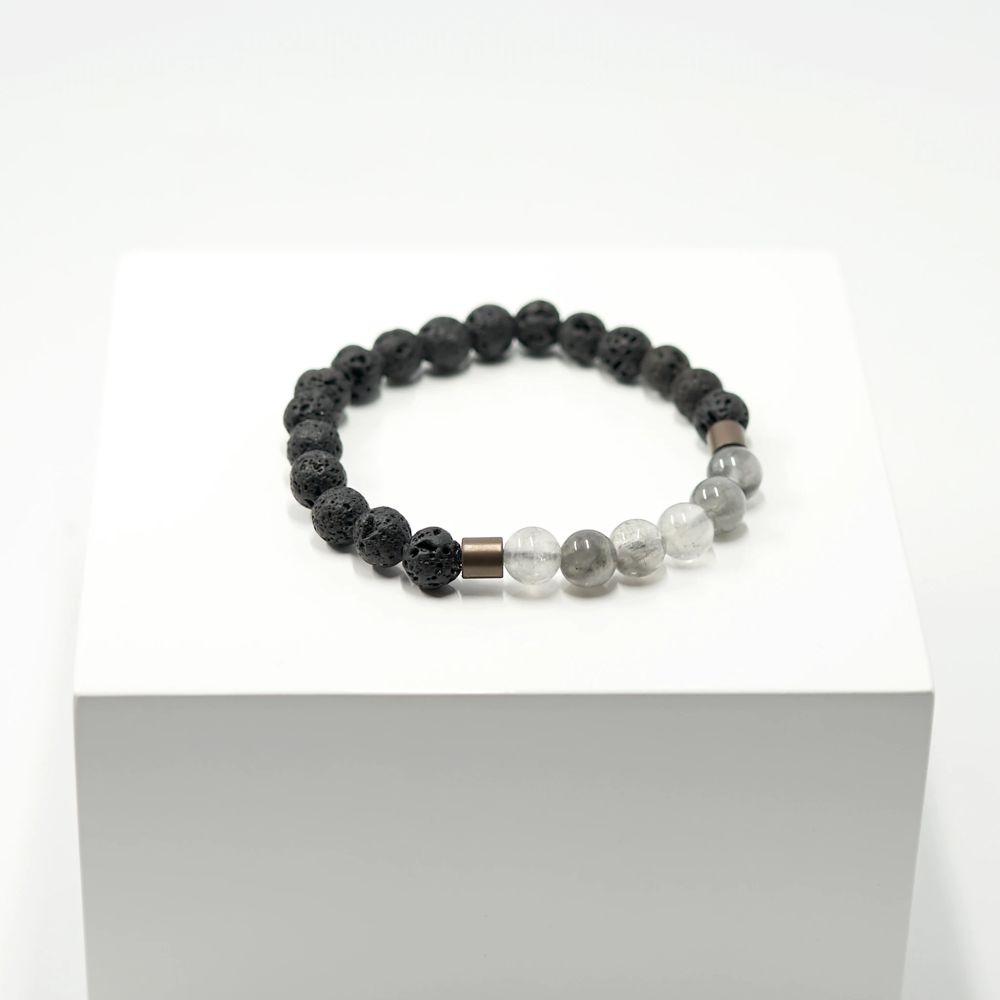 Lava und Quarz Armband aus Heilstein