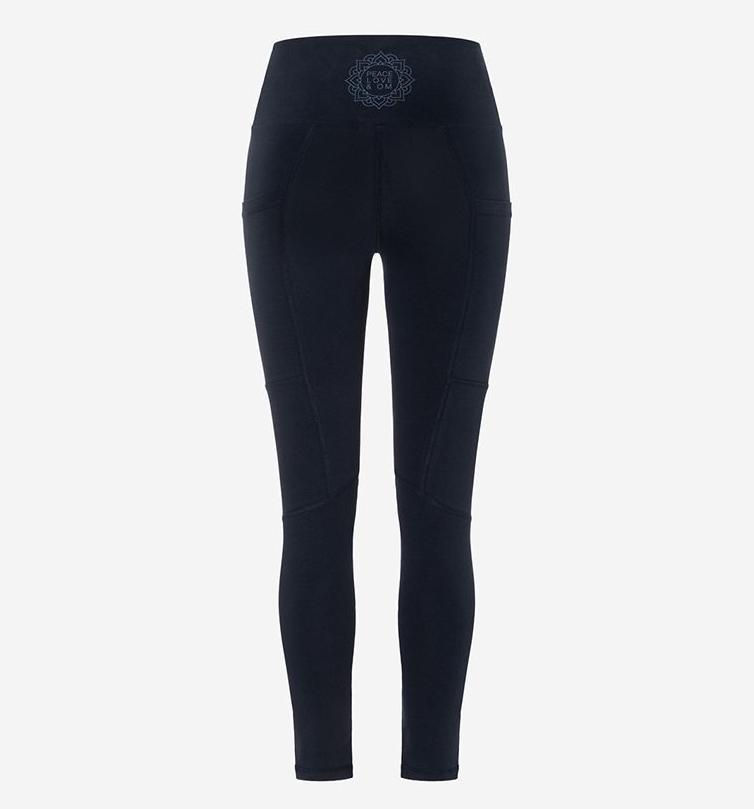 Sport Leggings Yoga & Run von Spirit of Om in dunkelblau Rueckseite