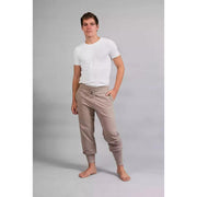 Mahan Yogahose Herren Taupe mit langem hochgeschobenem Beinbündchen