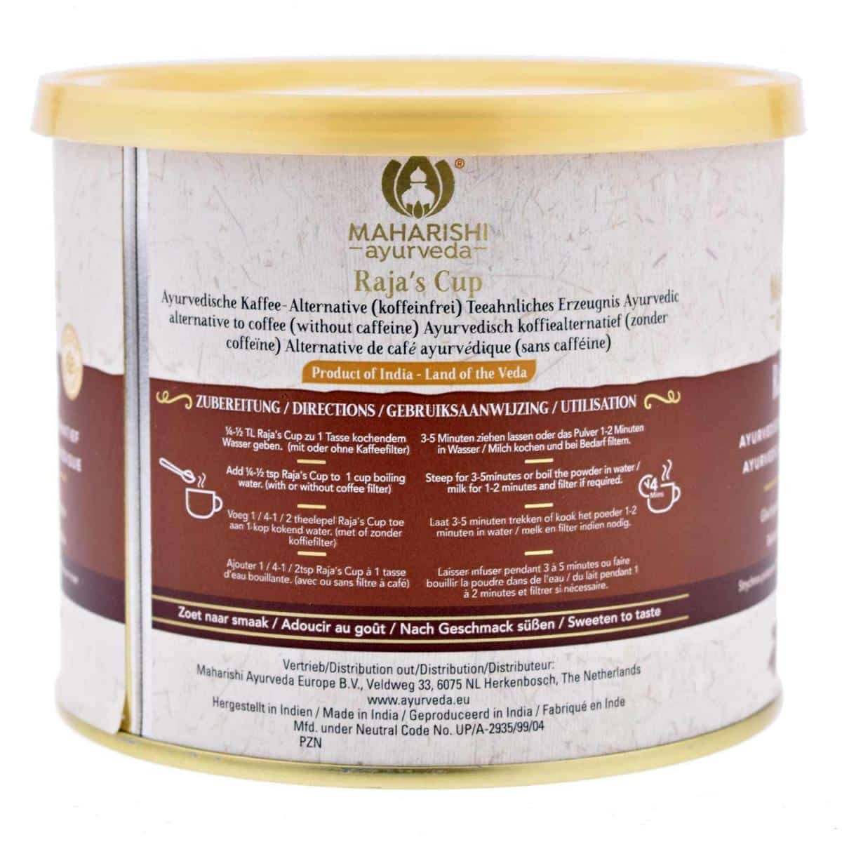 Ayurvedischer Kaffee Raja's Cup von Maharishi Zubereitungs Anleitung