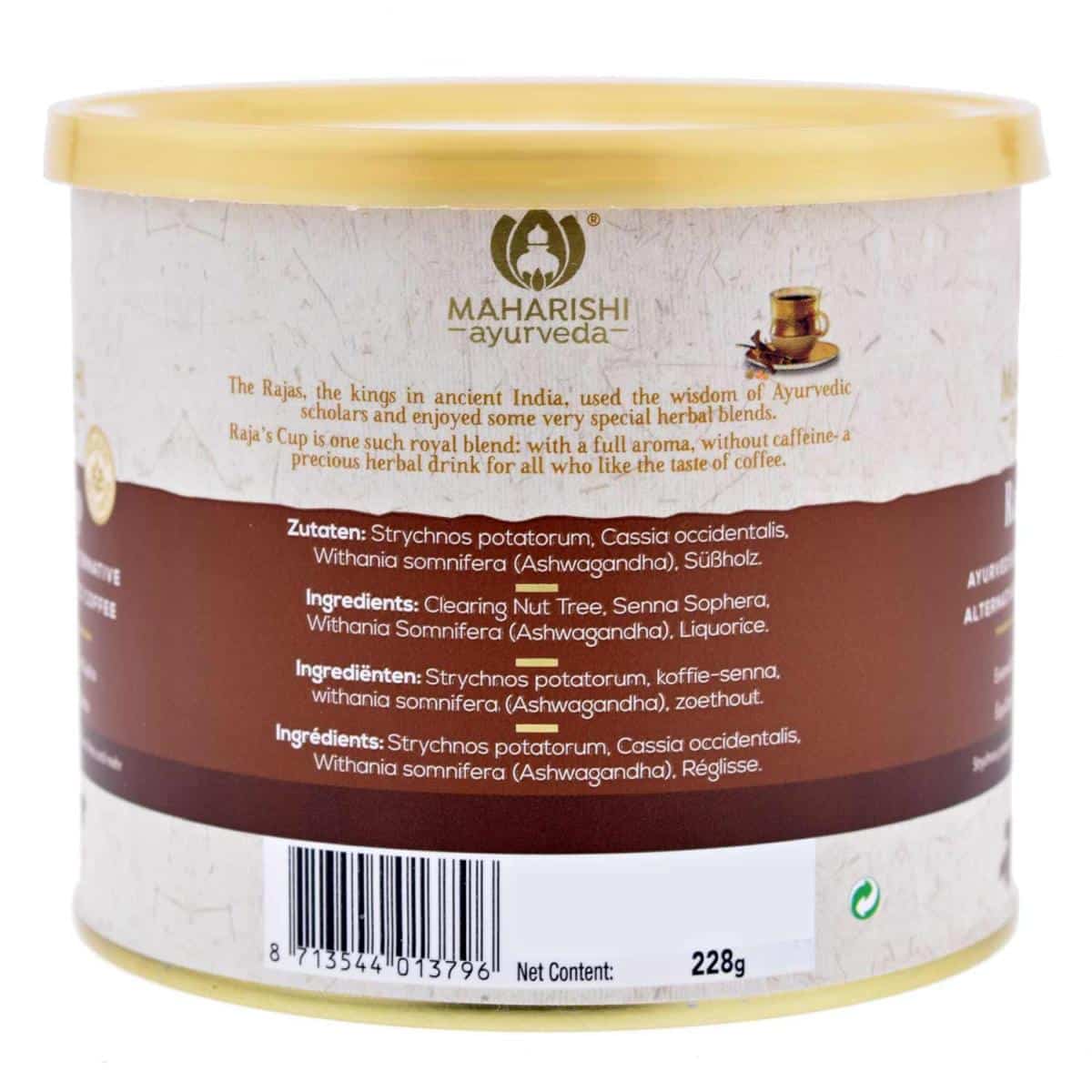 Ayurvedischer Kaffee Raja's Cup von Maharishi Zutaten