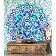 Mandala Wandbehang smaragdgrün blau