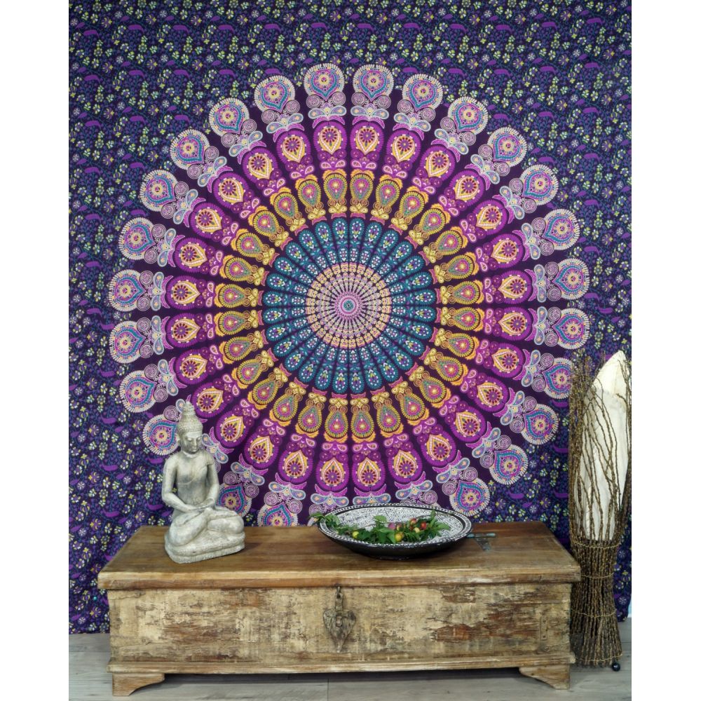 Mandala Wandbehang blau lila