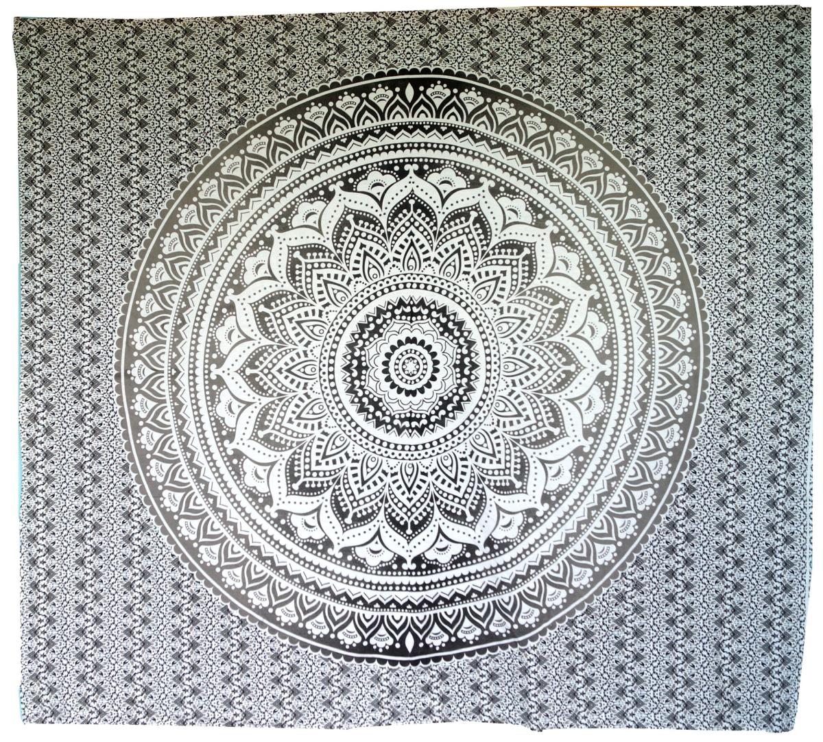 Mandala Wandbehang schwarz weiss 200 x 230 cm
