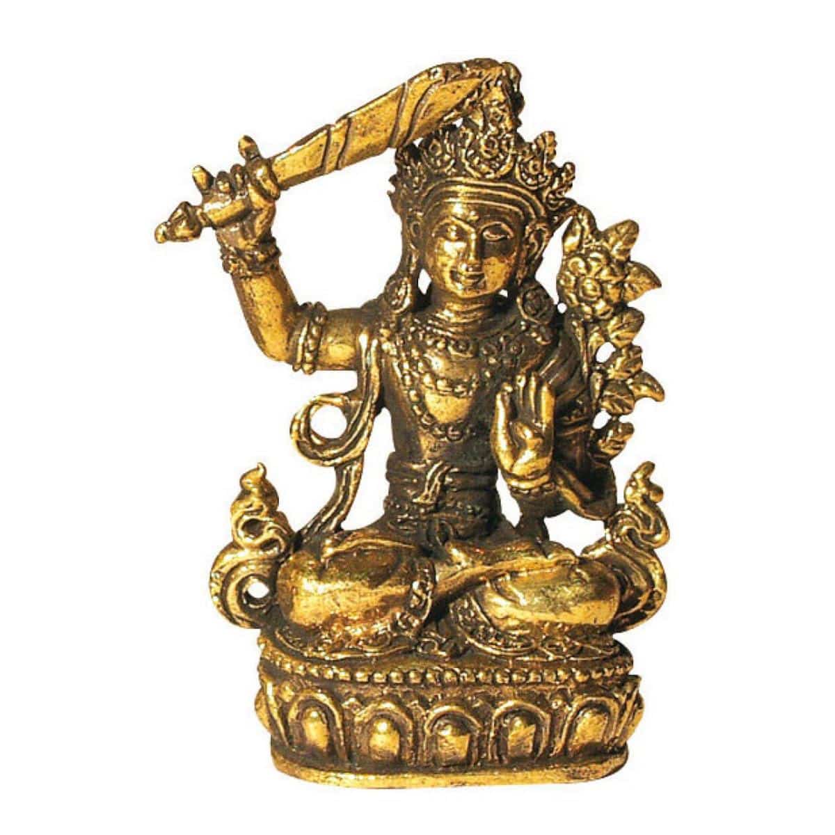 kleiner Manjushree aus Messing