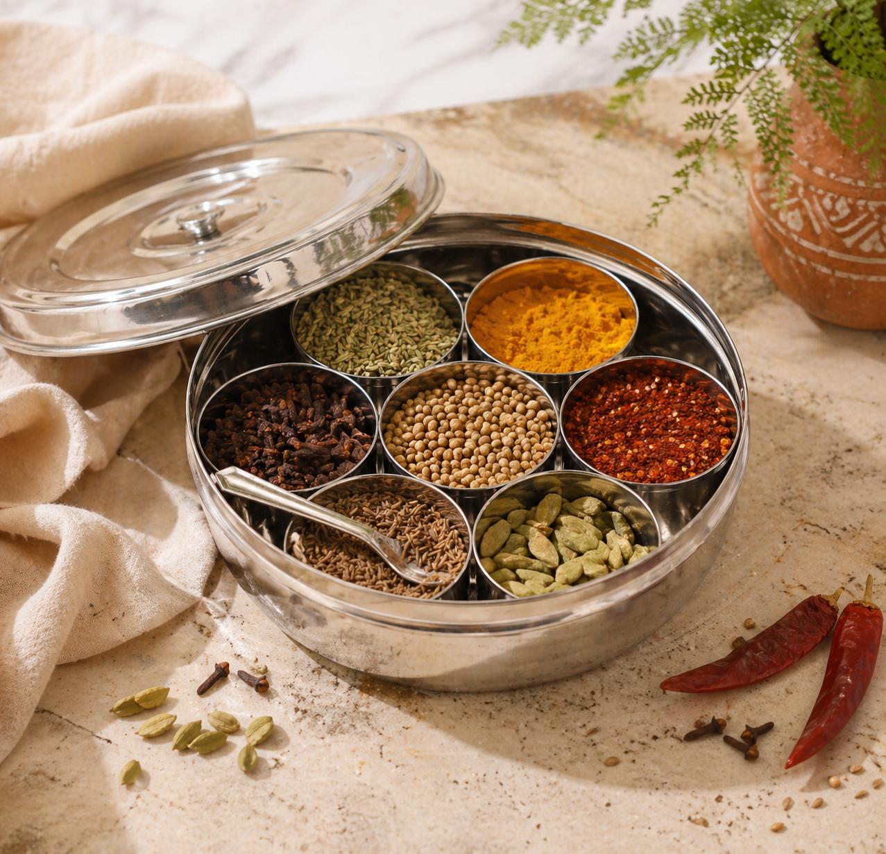 Masala Box mit Gewuerzen